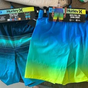 Hurley Boys Gradient Swim Shorts Blue and Yellow